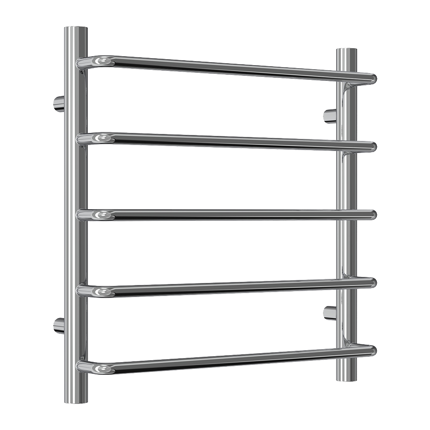 Chrome towel rack on a white background
