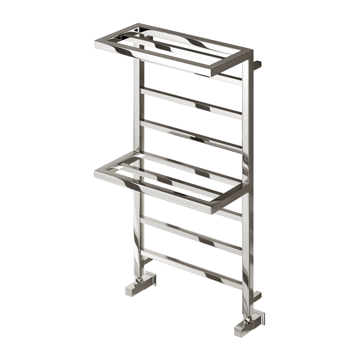 Chrome towel rack on a white background