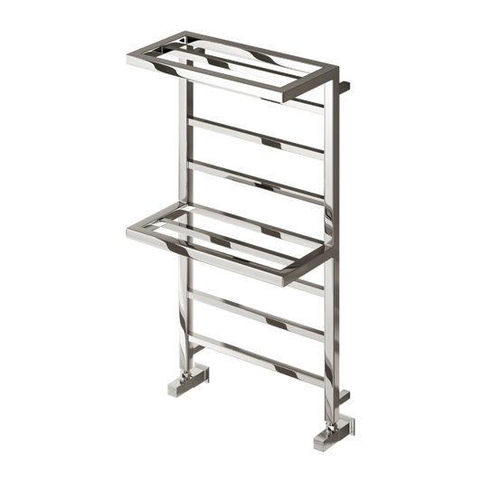 Chrome towel rack on a white background